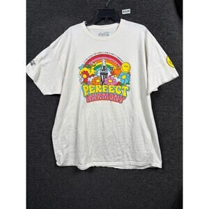 Coca-Cola Shirt Mens 2XL White Perfect Harmony Graphic Peace Smiley Tee Coke